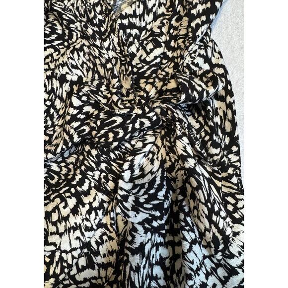 H & M Sleeveless Black and White patterned wrap mini sheath dress size XL - Picture 5 of 12